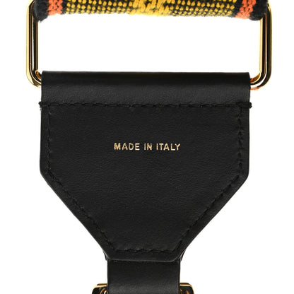 Fendi Cannete Ribbon Poly Vitello Century Logo Adjustable Strap You Giallo Black 5 of 6