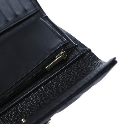Chanel Caviar Quilted Crystal CC Medium Flap Wallet Black 10 of 12