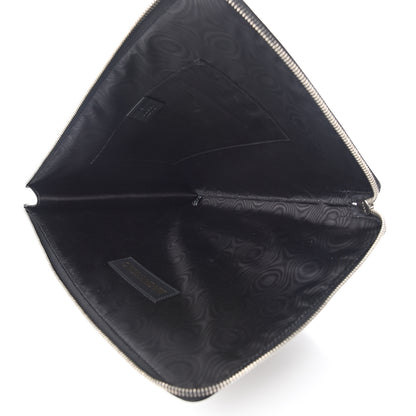 Gucci X SEGA Calfskin GUCCY Stars Zip Clutch Bag Black Gold 4 of 7