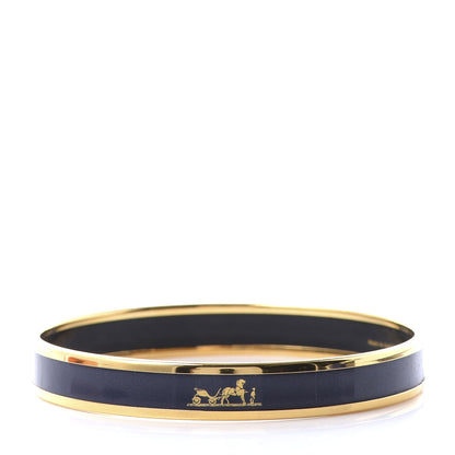 Hermes Enamel Printed Caleche Narrow Bracelet 70 Bleu 1 of 5