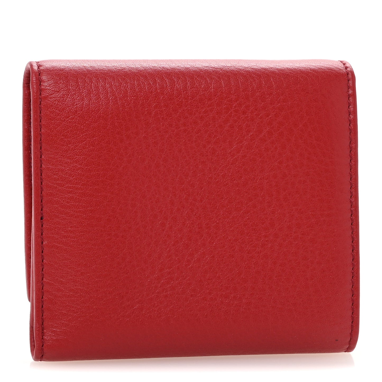 Pebbled Calfskin Soho Compact Flap Wallet Red