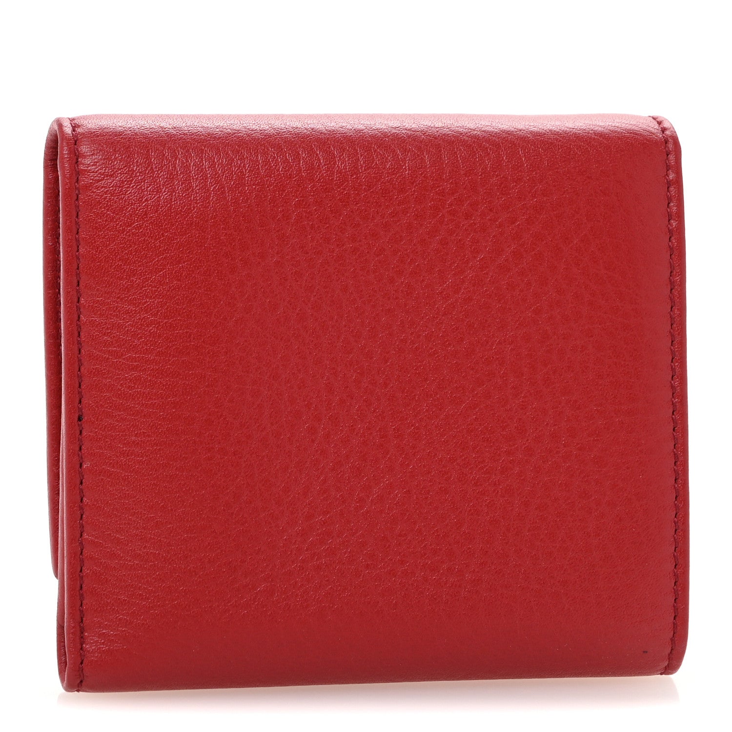 Gucci Pebbled Calfskin Soho Compact Flap Wallet Red 3 of 8