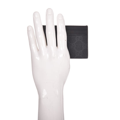 Gucci GG Supreme Monogram Card Holder Black Grey 2 of 7