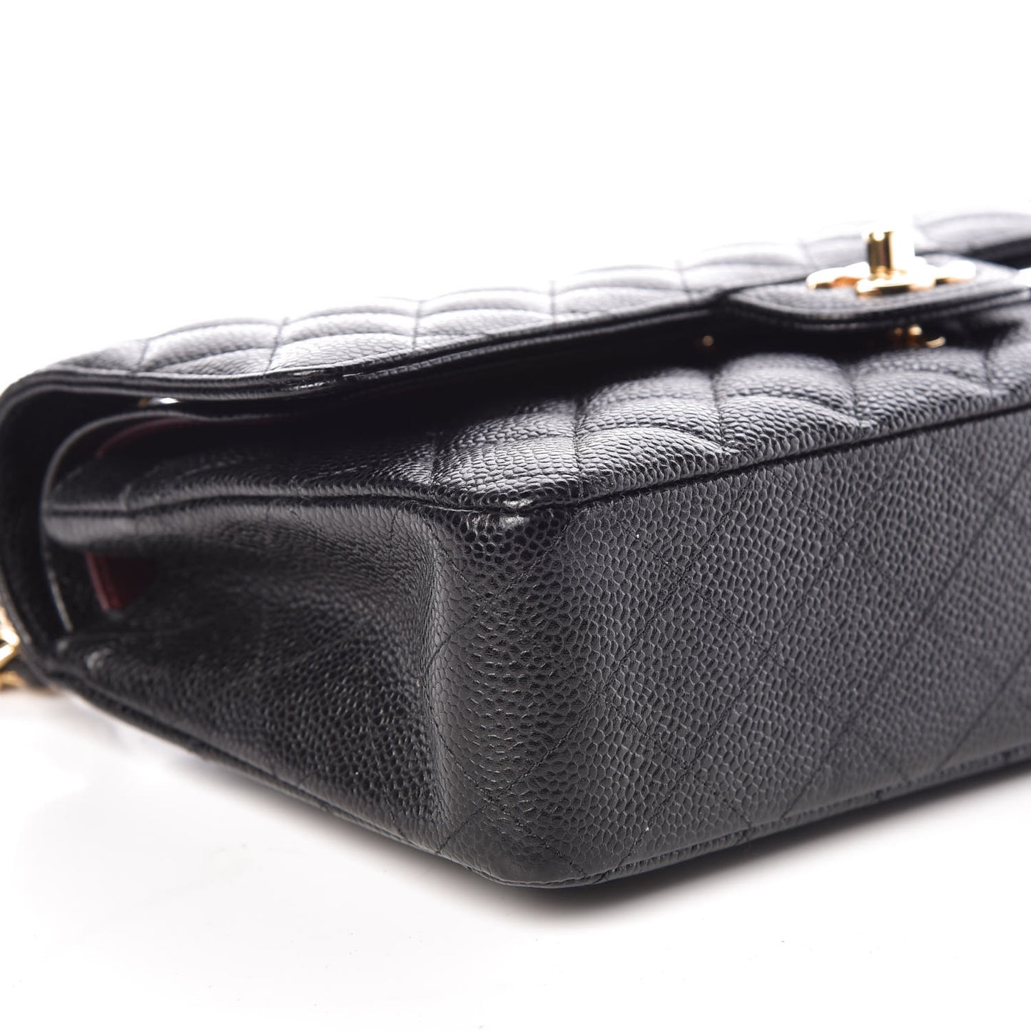 Caviar Quilted Medium Double Flap Black