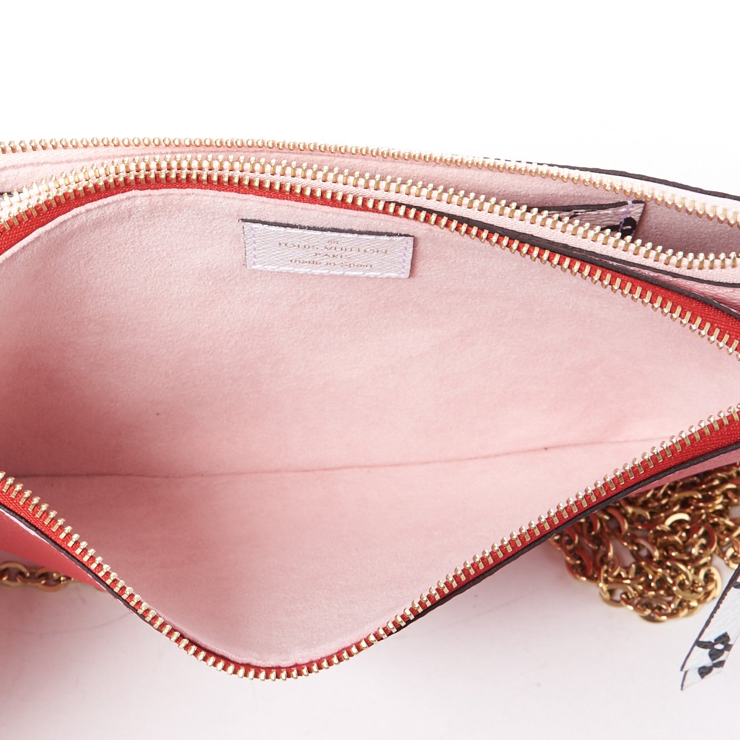 Louis Vuitton Monogram Giant Double Zip Pochette Rouge 7 of 8