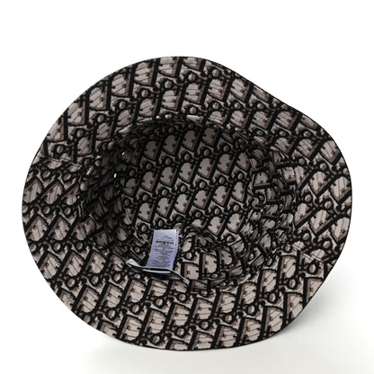 Christian Dior Polyester Cotton Oblique Teddy-D Brim Bucket Hat 57 Black 12 of 23