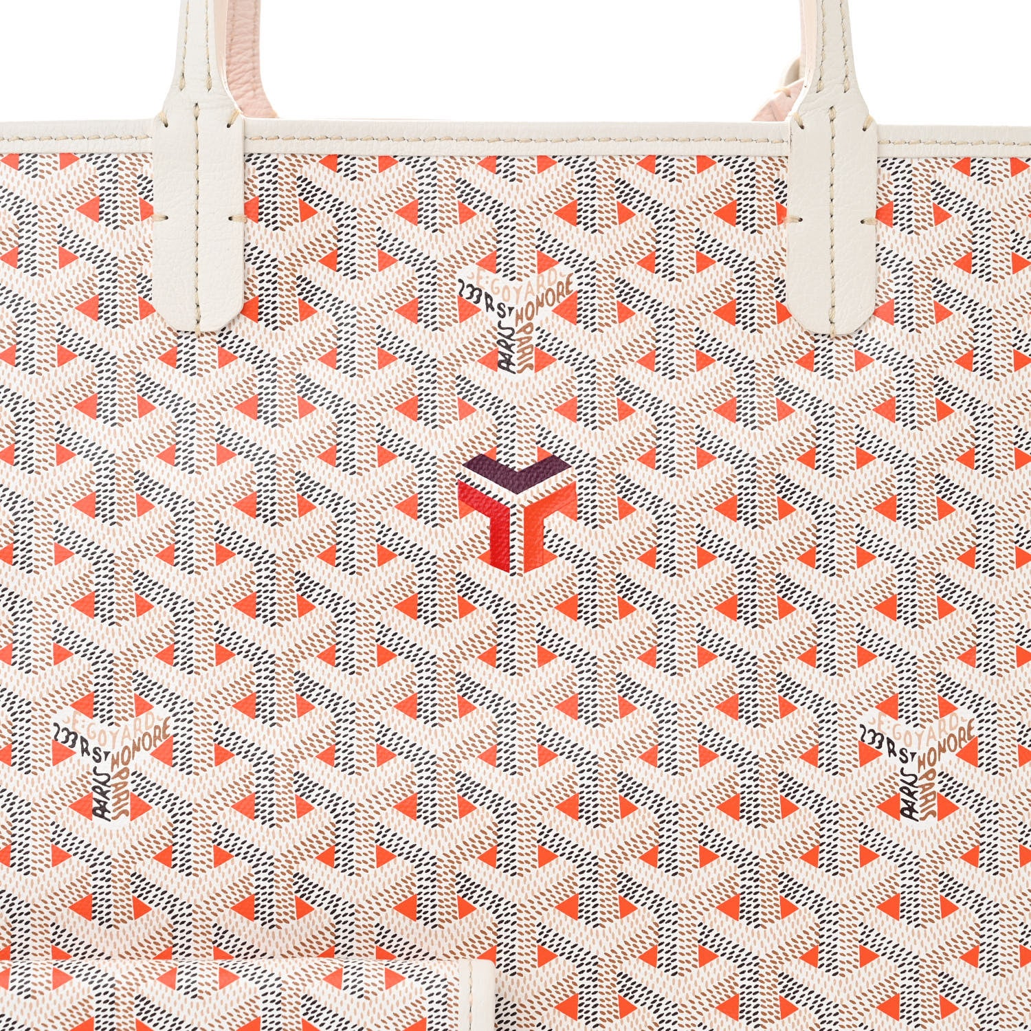 Goyard Goyardine Saint Louis Claire Voie PM White Orange 9 of 11