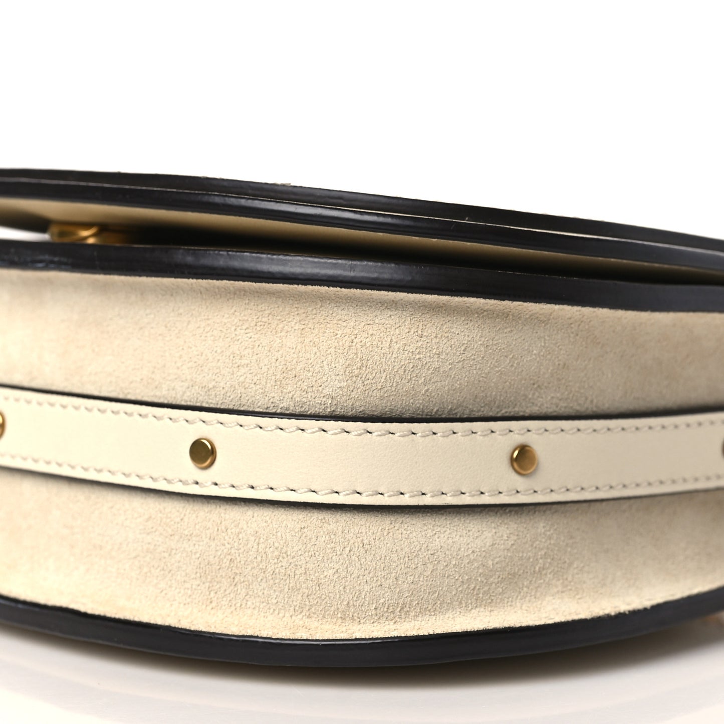 Calfskin Suede Small Nile Bracelet Bag Off White