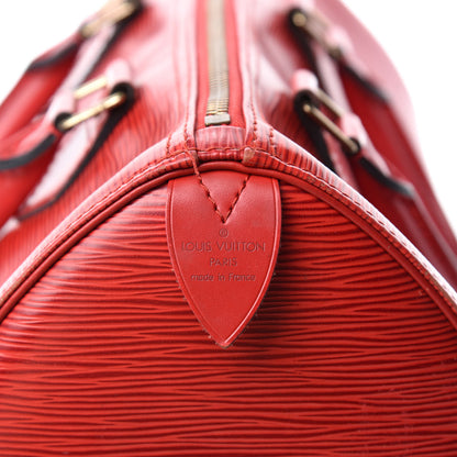 Louis Vuitton Epi Speedy 25 Castillan Red 16 of 18