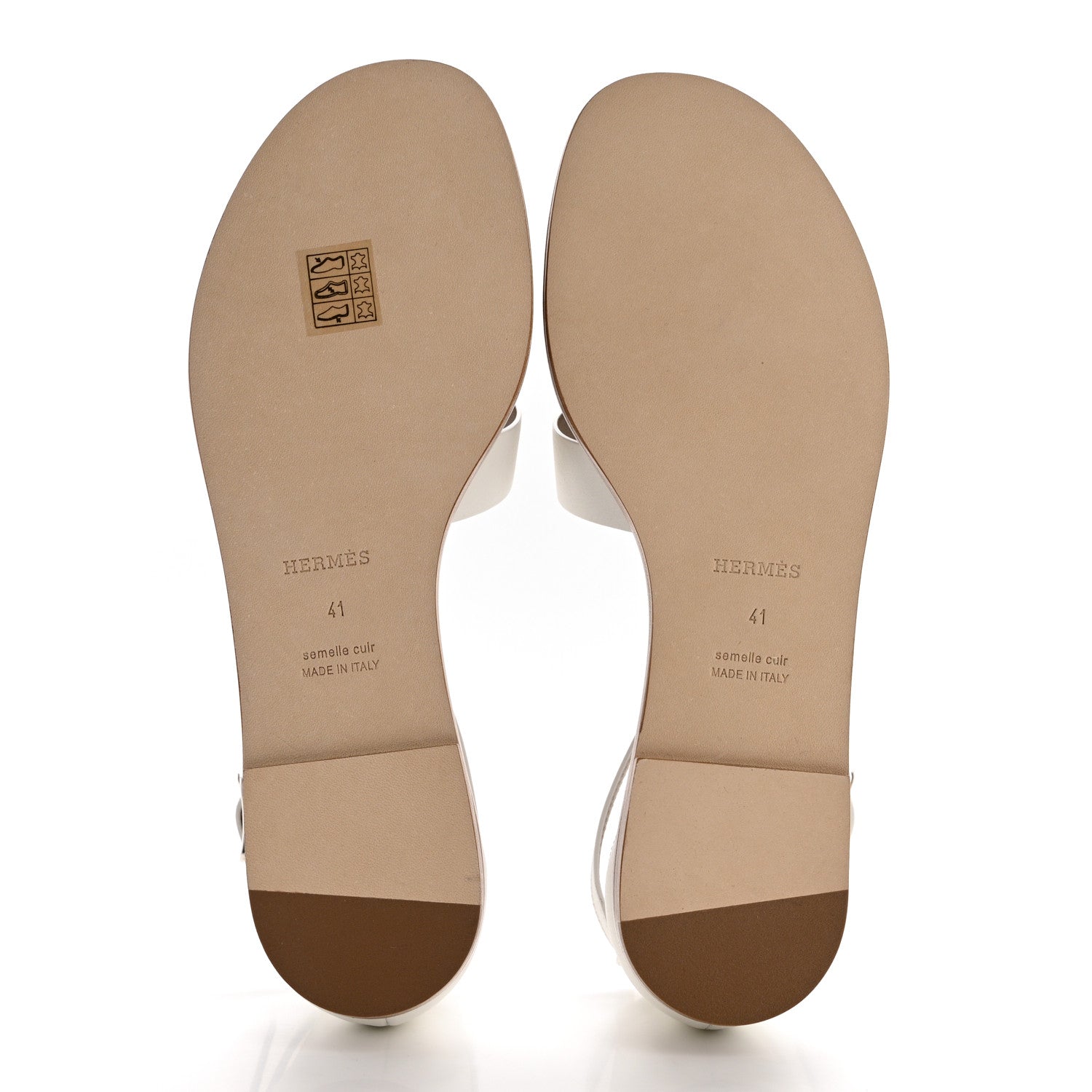 Hermes Calfskin Santorini Sandals 41 White 5 of 9