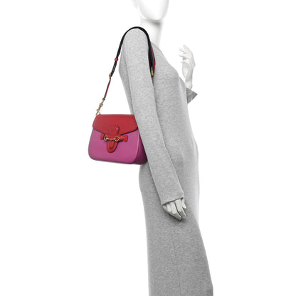 Gucci Calfskin Medium Lady Web Shoulder Bag New Rosette Hibiscus Red 2 of 14