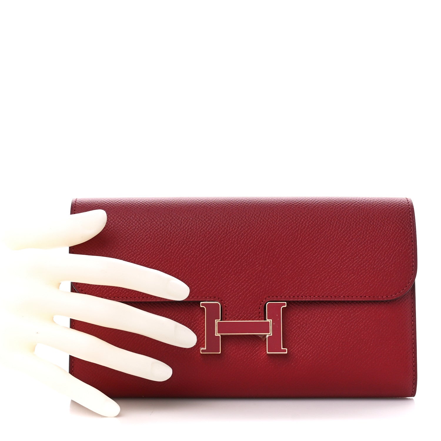 Hermes Epsom Constance Long Wallet Rouge Grenat 2 of 11