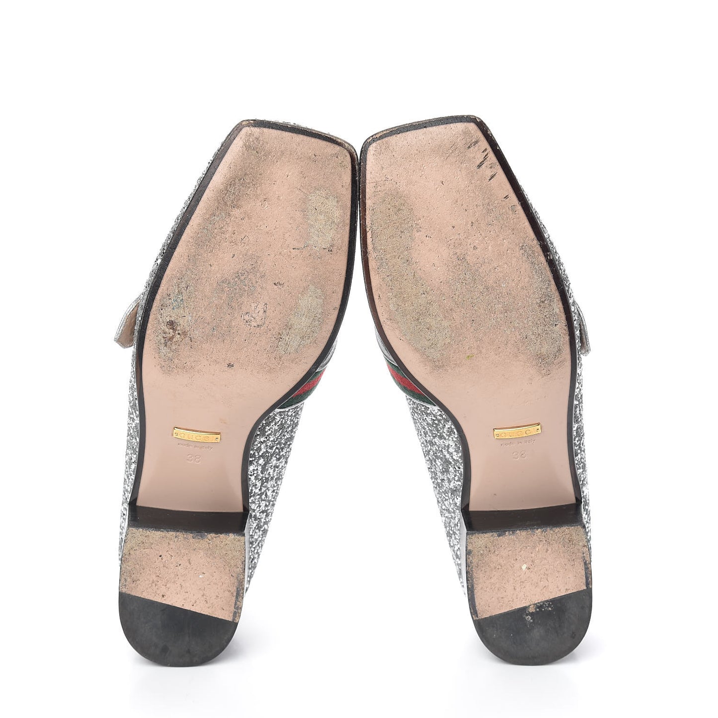 Glitter Web Peyton Loafers 38 Silver