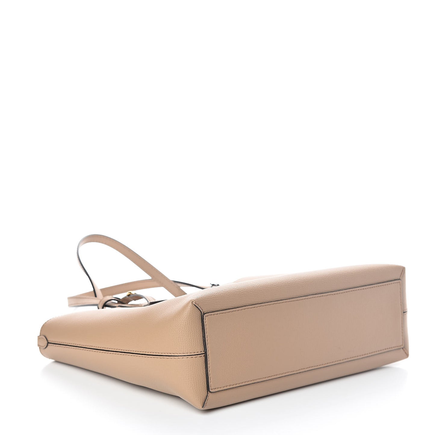 Grainy Calfskin Haymarket Check Medium Reversible Tote Camel