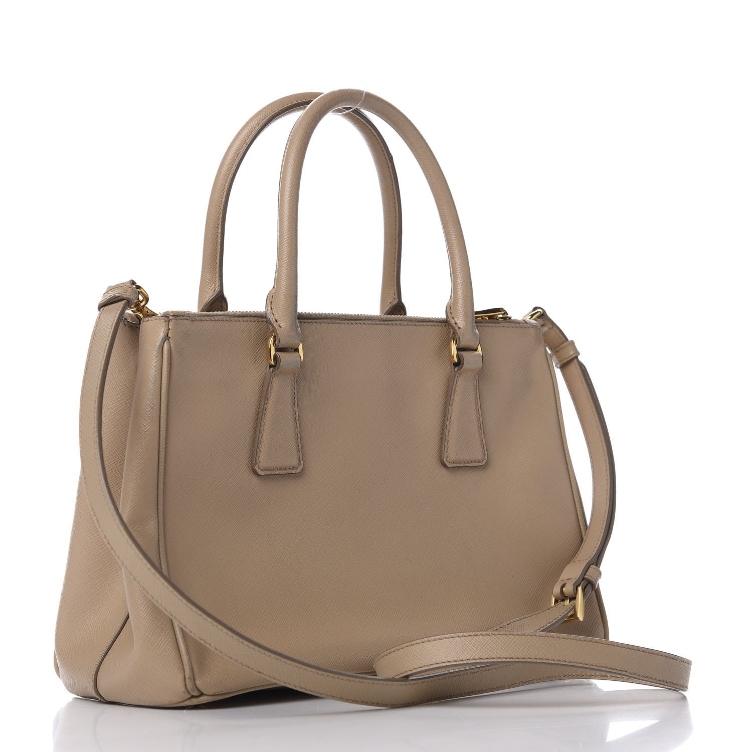Prada Saffiano Small Galleria Double Zip Tote Sabbia 2 of 10
