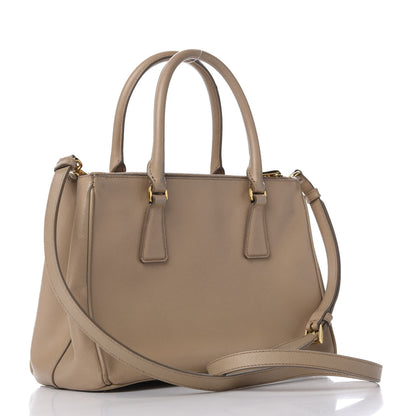 Prada Saffiano Small Galleria Double Zip Tote Sabbia 2 of 10