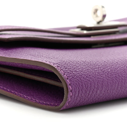 Hermes Chevre Mysore Kelly Longue Wallet Violet 11 of 12