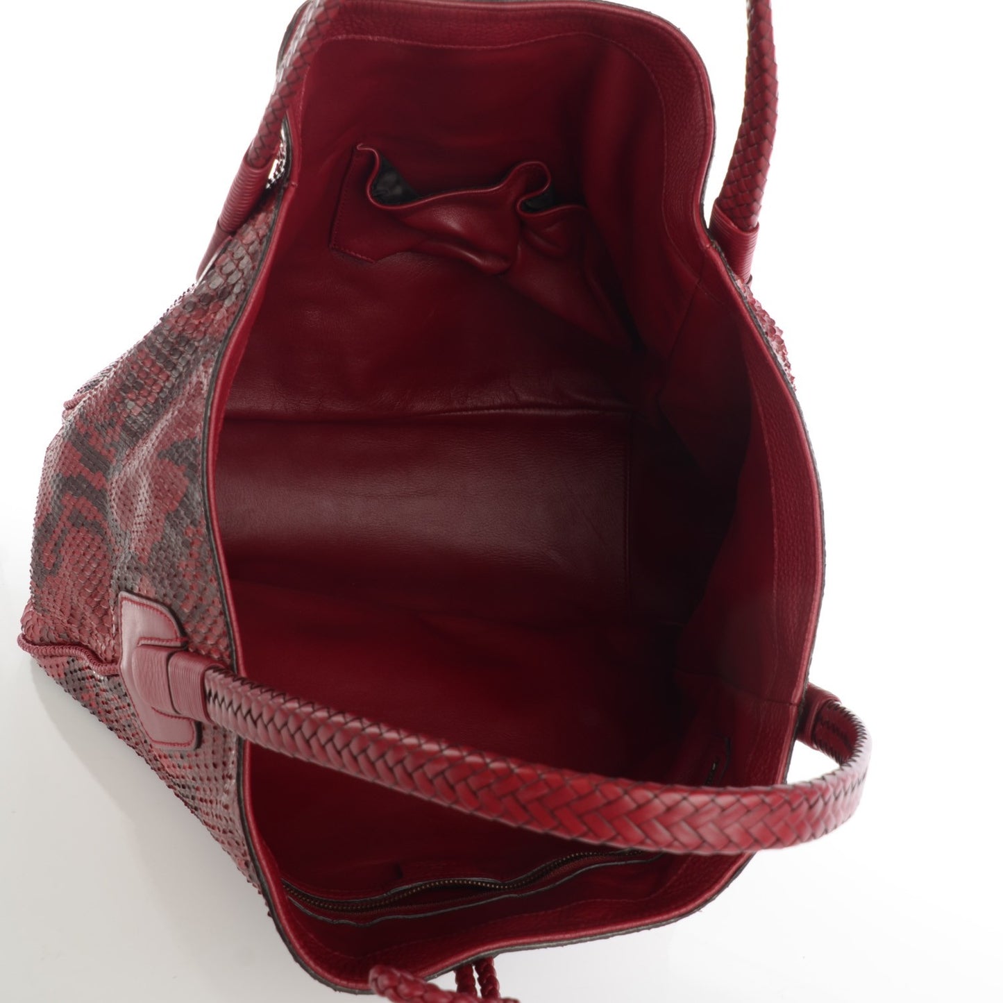Python Large Hip Bamboo Shoulder Bag Raspberry