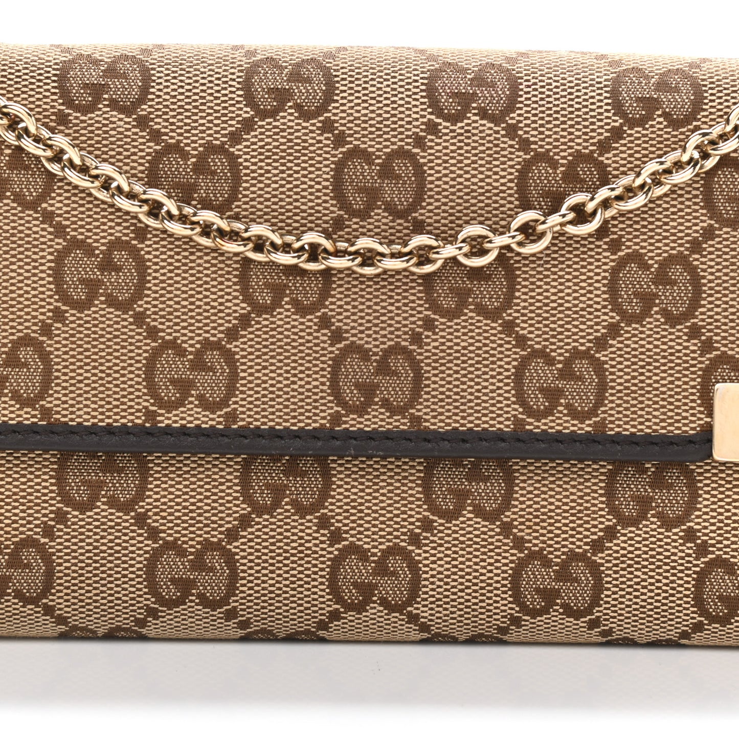 Monogram Dice Chain Wallet Beige Ebony Chocolate