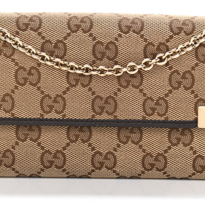 Gucci Monogram Dice Chain Wallet Beige Ebony Chocolate 7 of 9