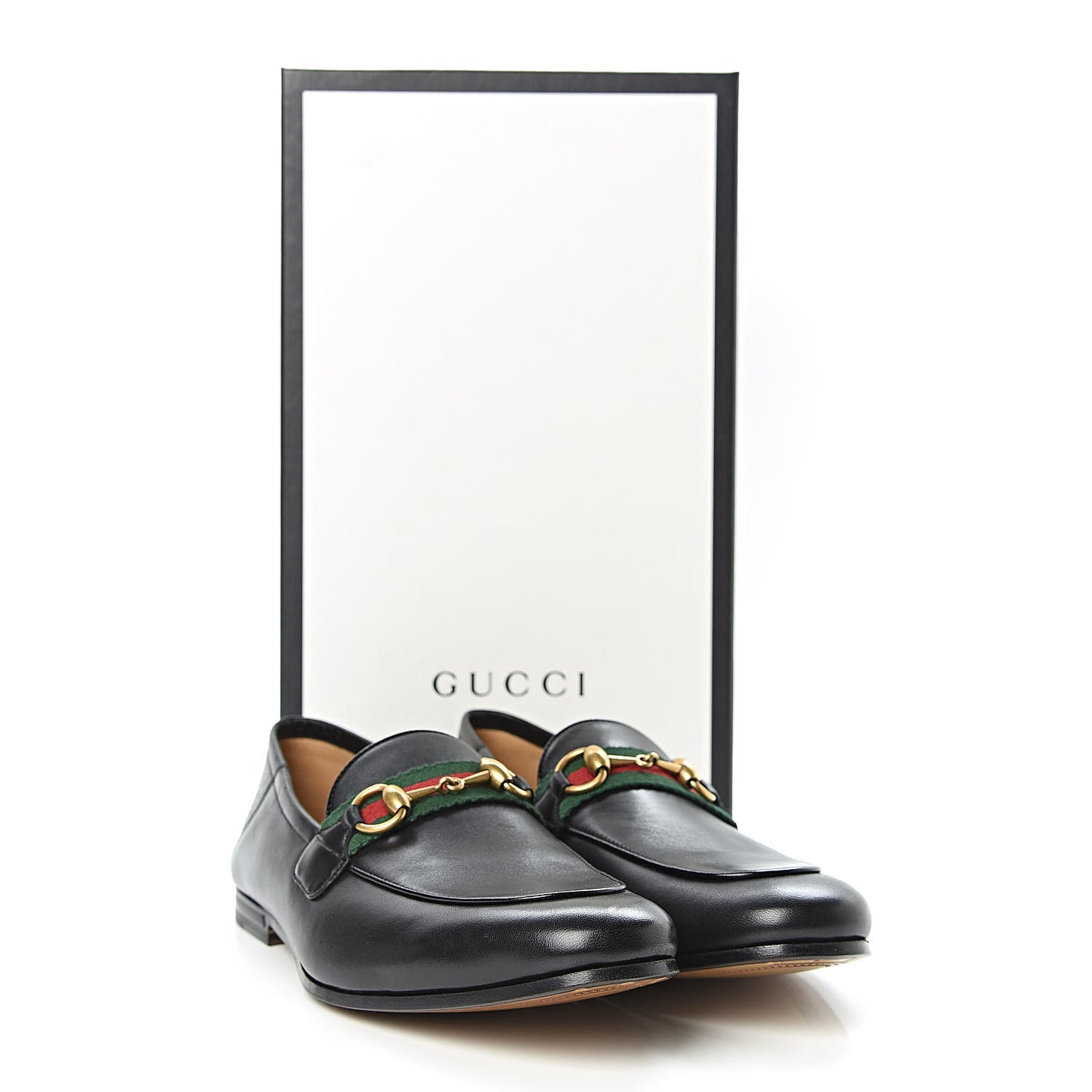 Lambskin Web Mens Horsebit Loafers 7.5 Black