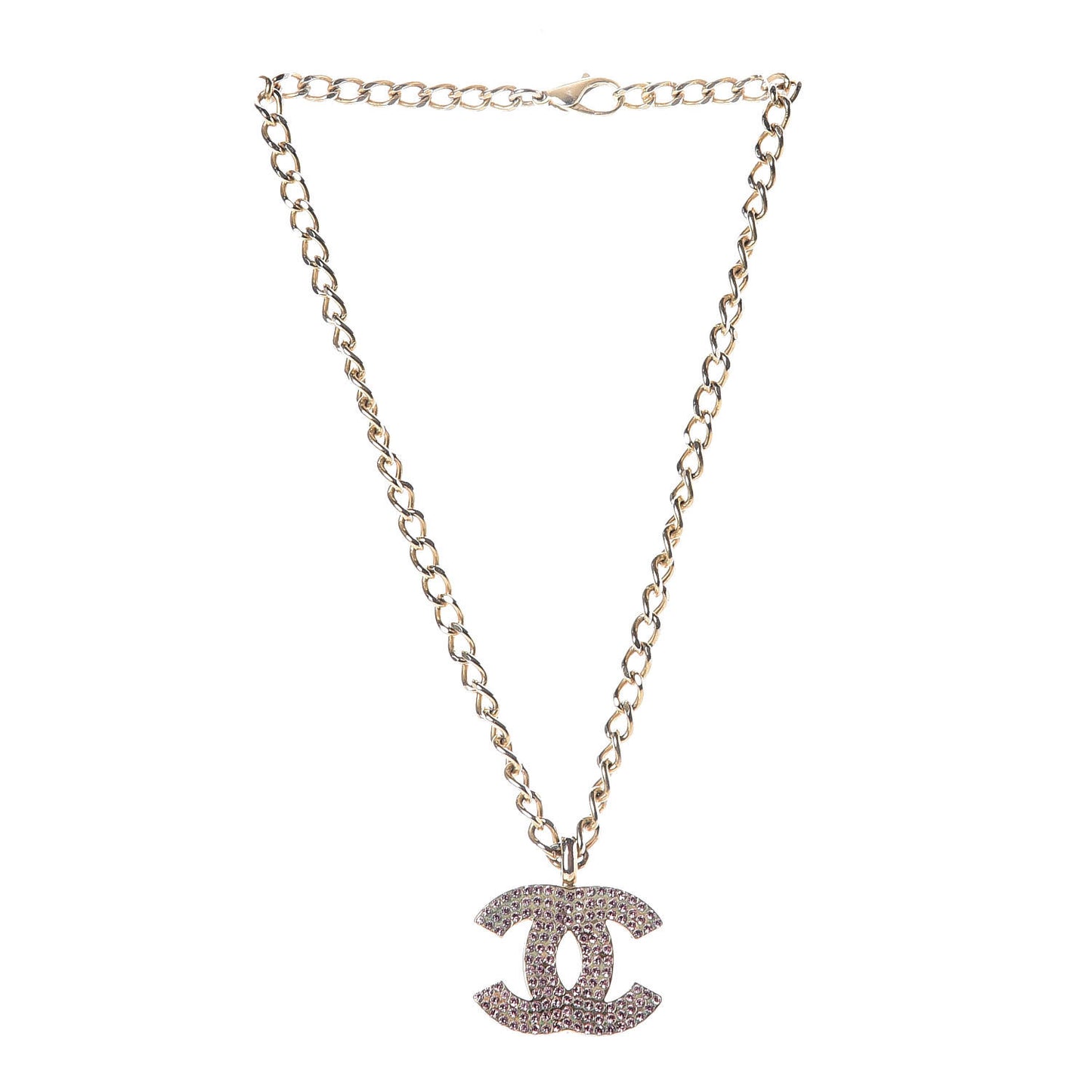 Crystal CC Necklace Pink Gold