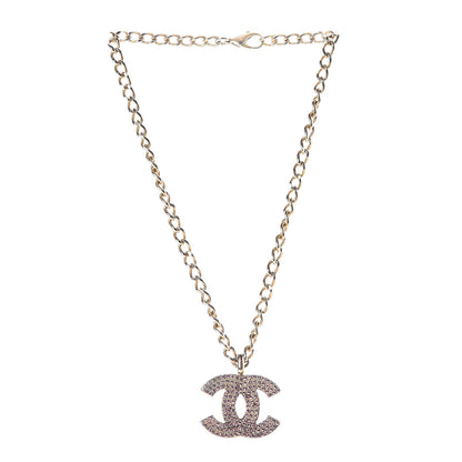 Chanel Crystal CC Necklace Pink Gold 3 of 6