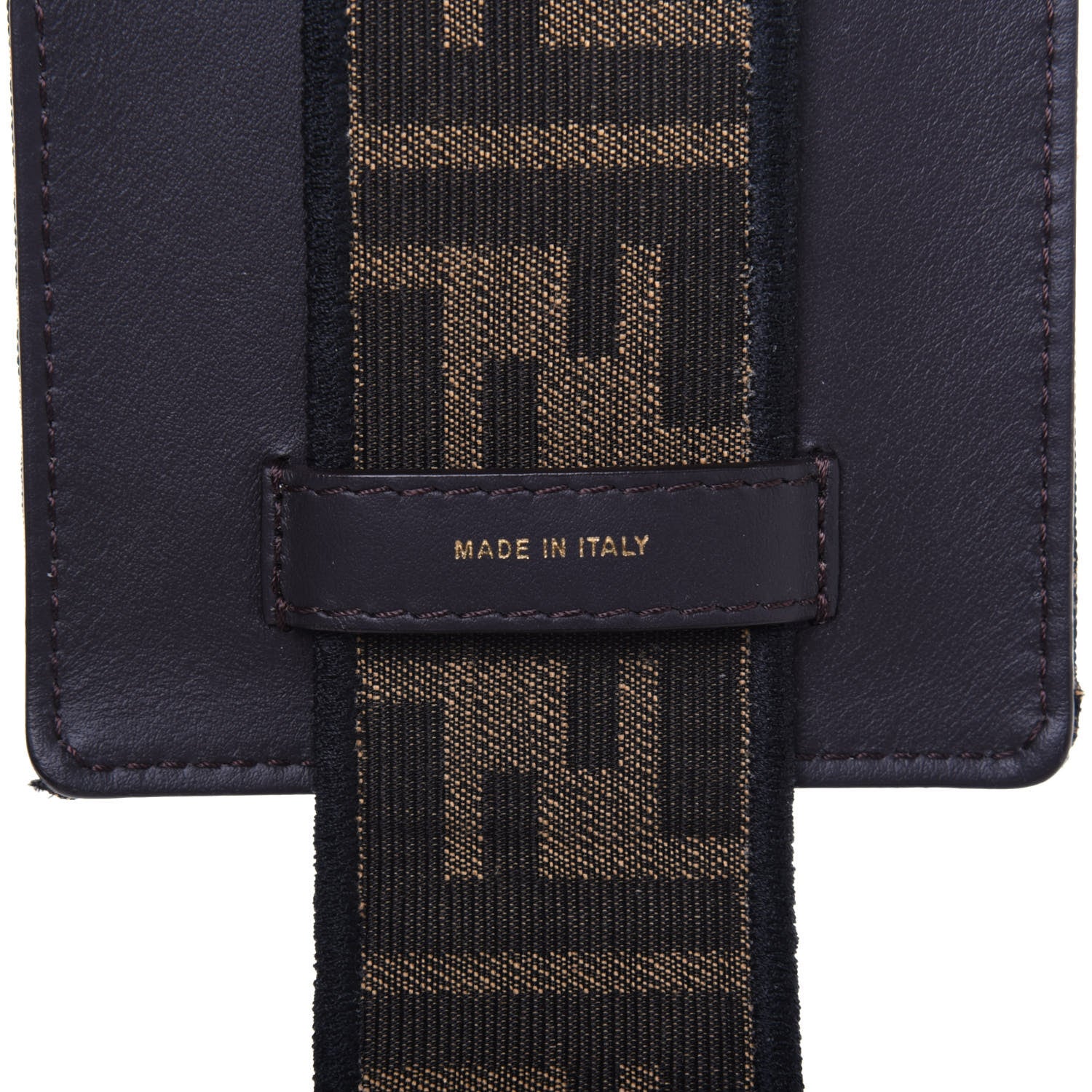 Fendi Fabric Jacquard FF 1974 Cell Pocket Strap You Tobacco Moro Black 7 of 11