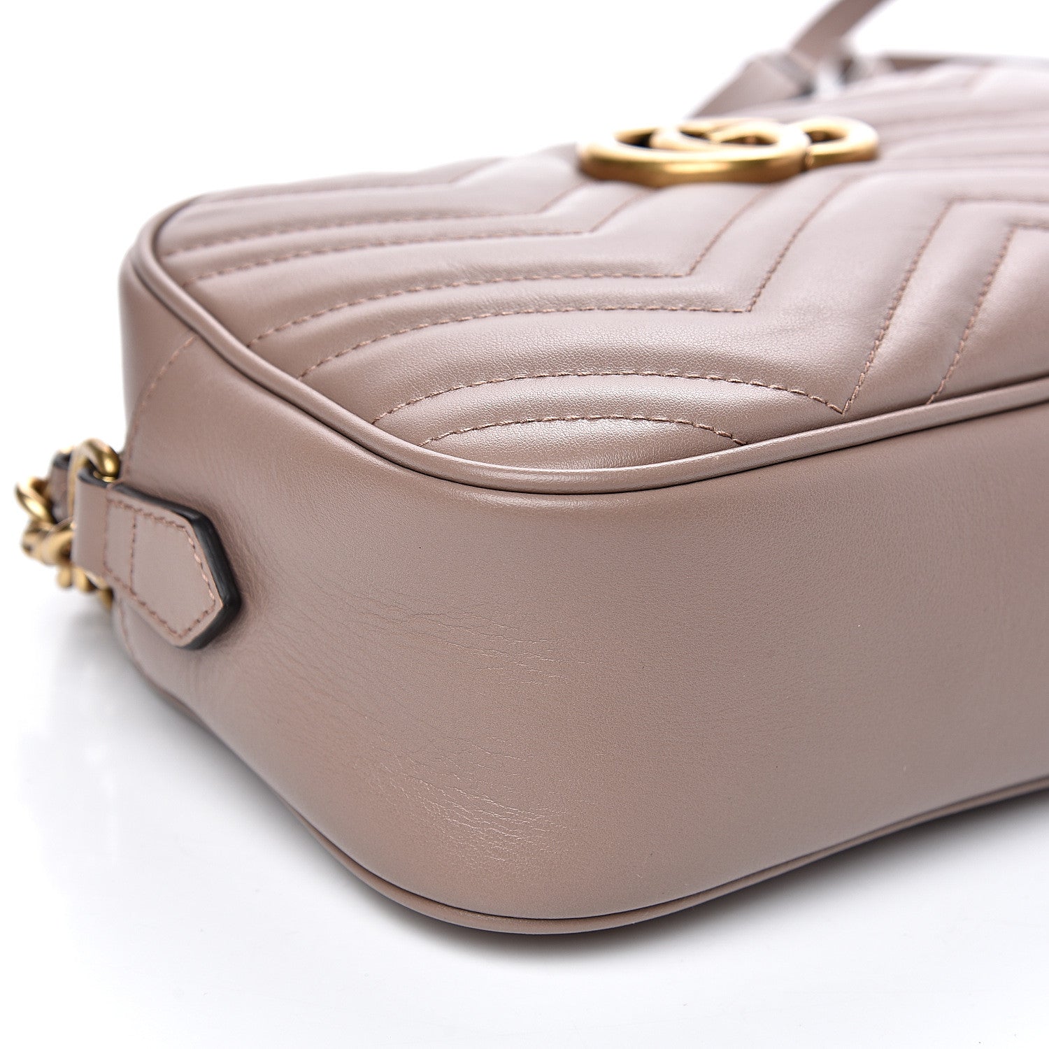 Gucci Calfskin Matelasse Small GG Marmont Chain Shoulder Bag Porcelain Rose 8 of 10