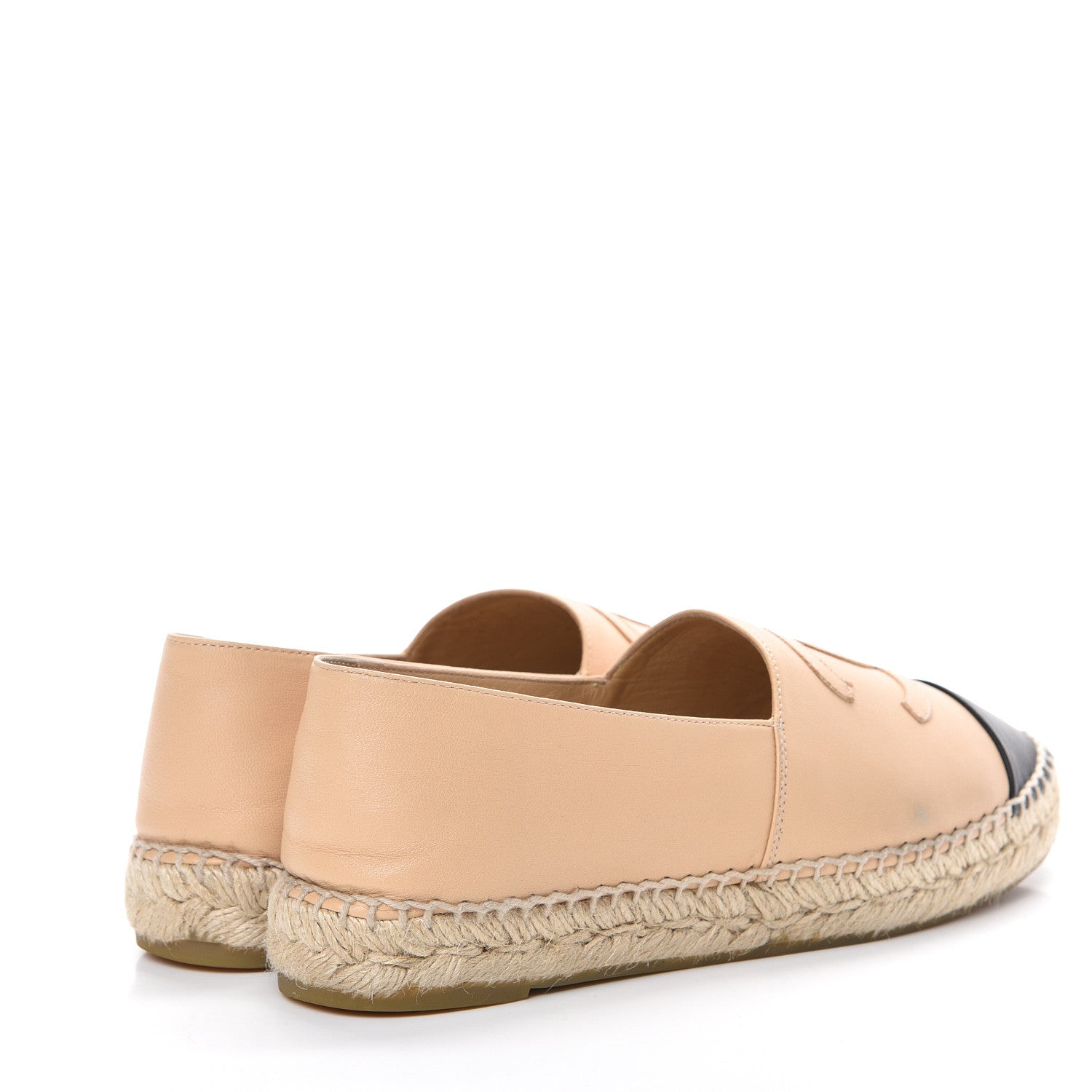 Chanel Lambskin CC Espadrilles 38 Beige Black 4 of 15