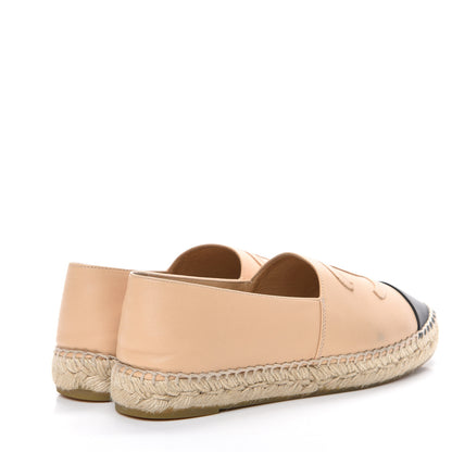 Chanel Lambskin CC Espadrilles 38 Beige Black 4 of 15