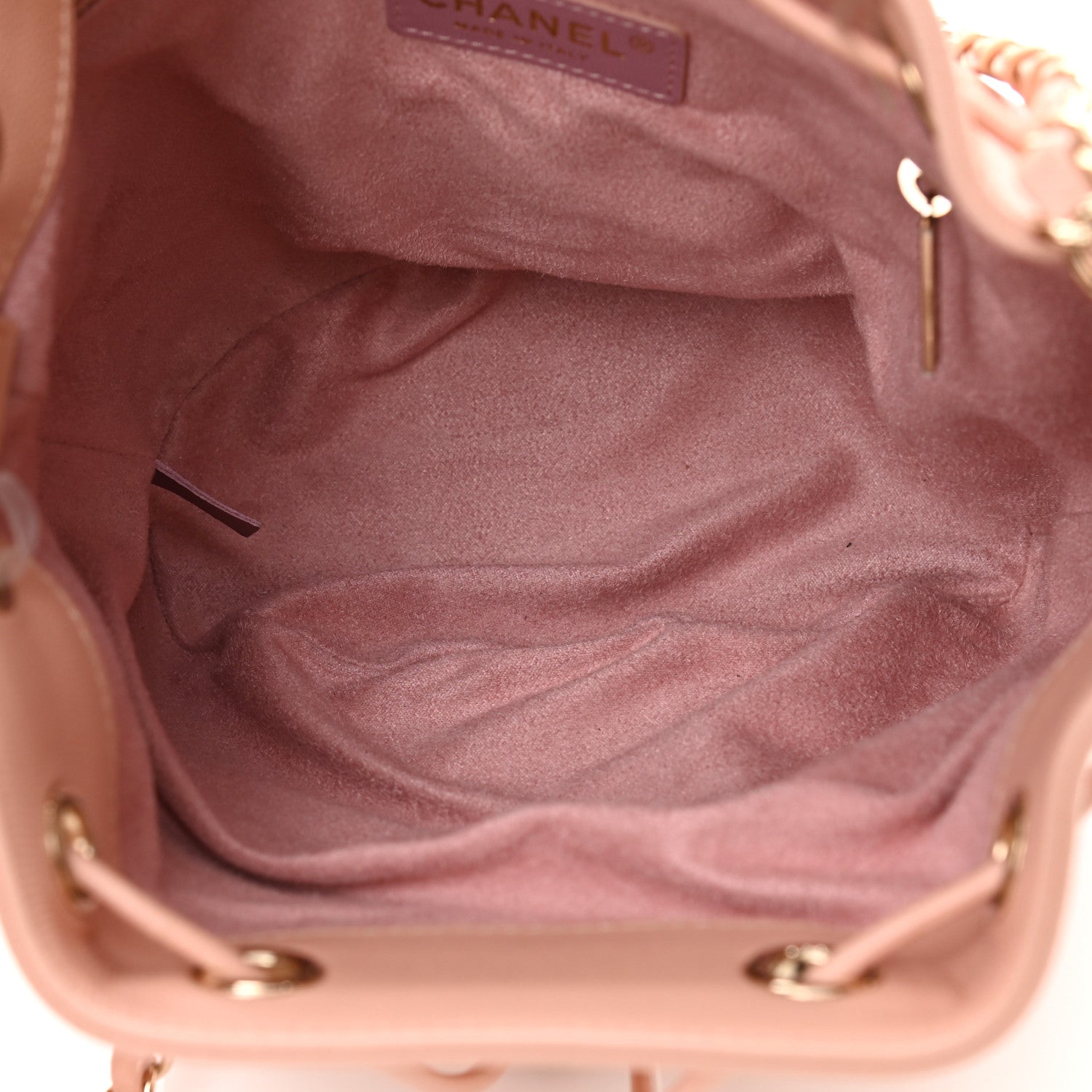 Chanel Caviar Deauville Drawstring Bucket Bag Light Pink 5 of 13