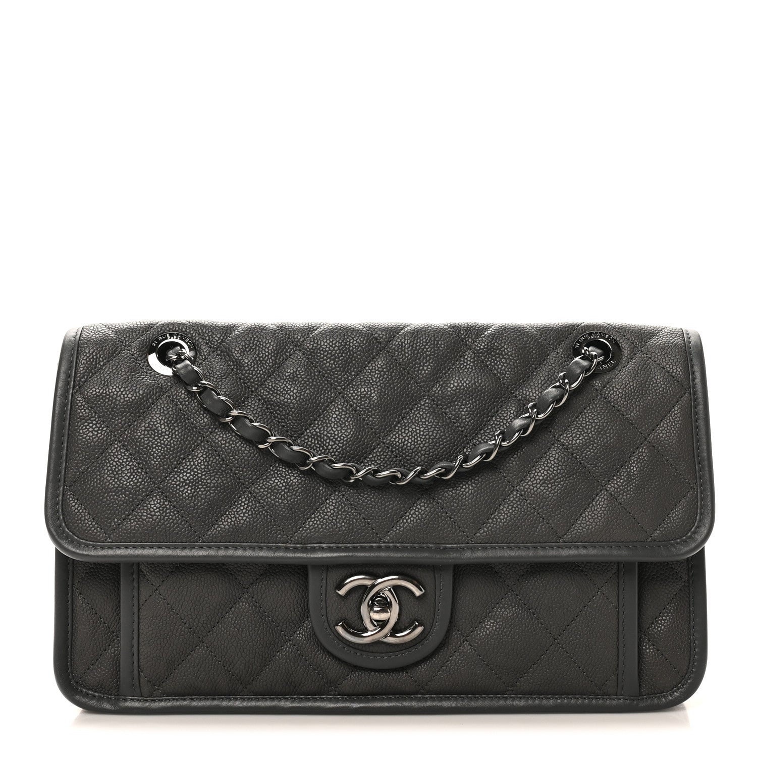Chanel Caviar Quilted Medium French Riviera Flap Grey 1 of 10