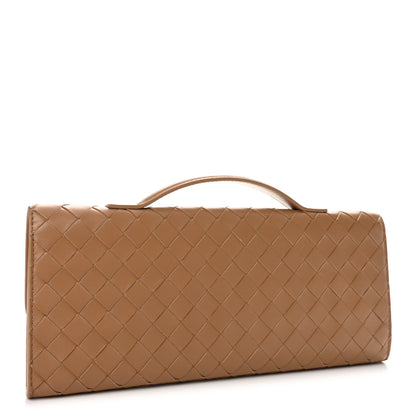 Bottega Veneta Nappa Intrecciato Long Andiamo Top Handle Clutch Pale Brown 3 of 13