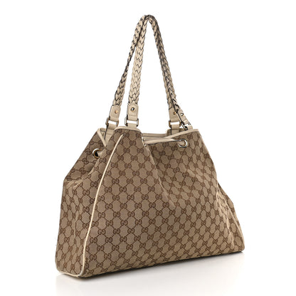 Gucci Monogram Peggy Braided Tote Off White 3 of 12