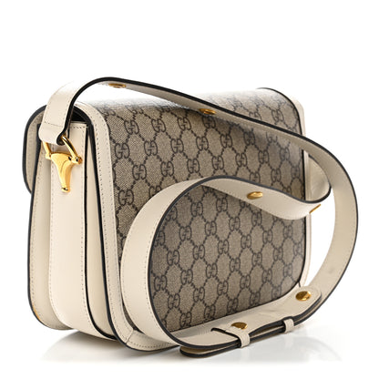 Gucci GG Supreme Monogram Horsebit 1955 Shoulder Bag Beige Mystic White 3 of 15