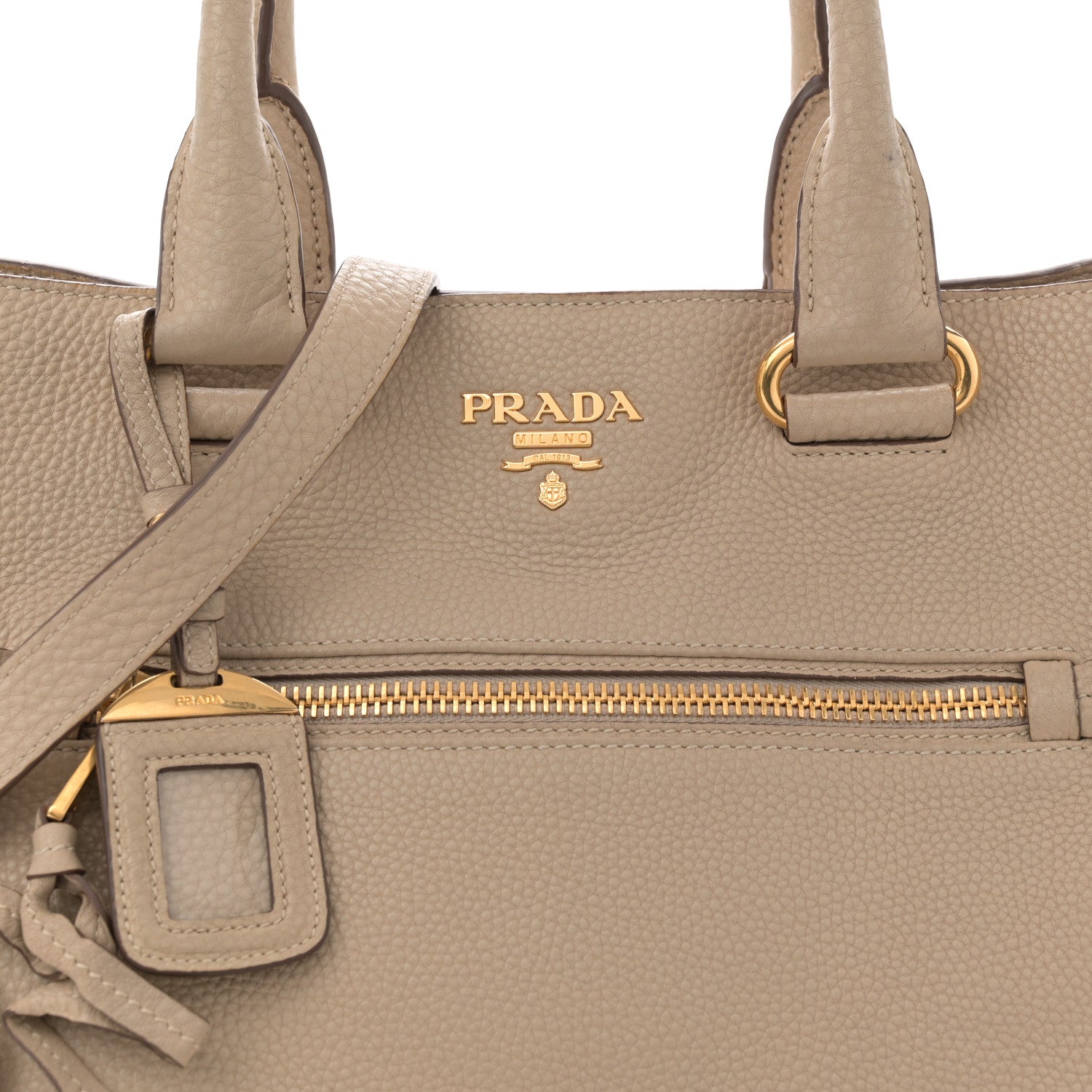 Prada Vitello Daino Tote Sabbia 8 of 14