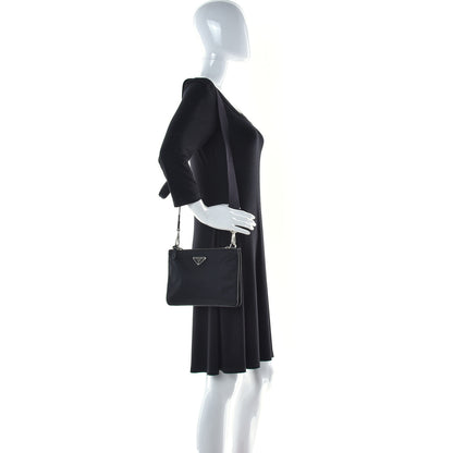 Prada Re-Nylon Saffiano Re-Edition 2000 Double Zip Crossbody Bag Black 2 of 12