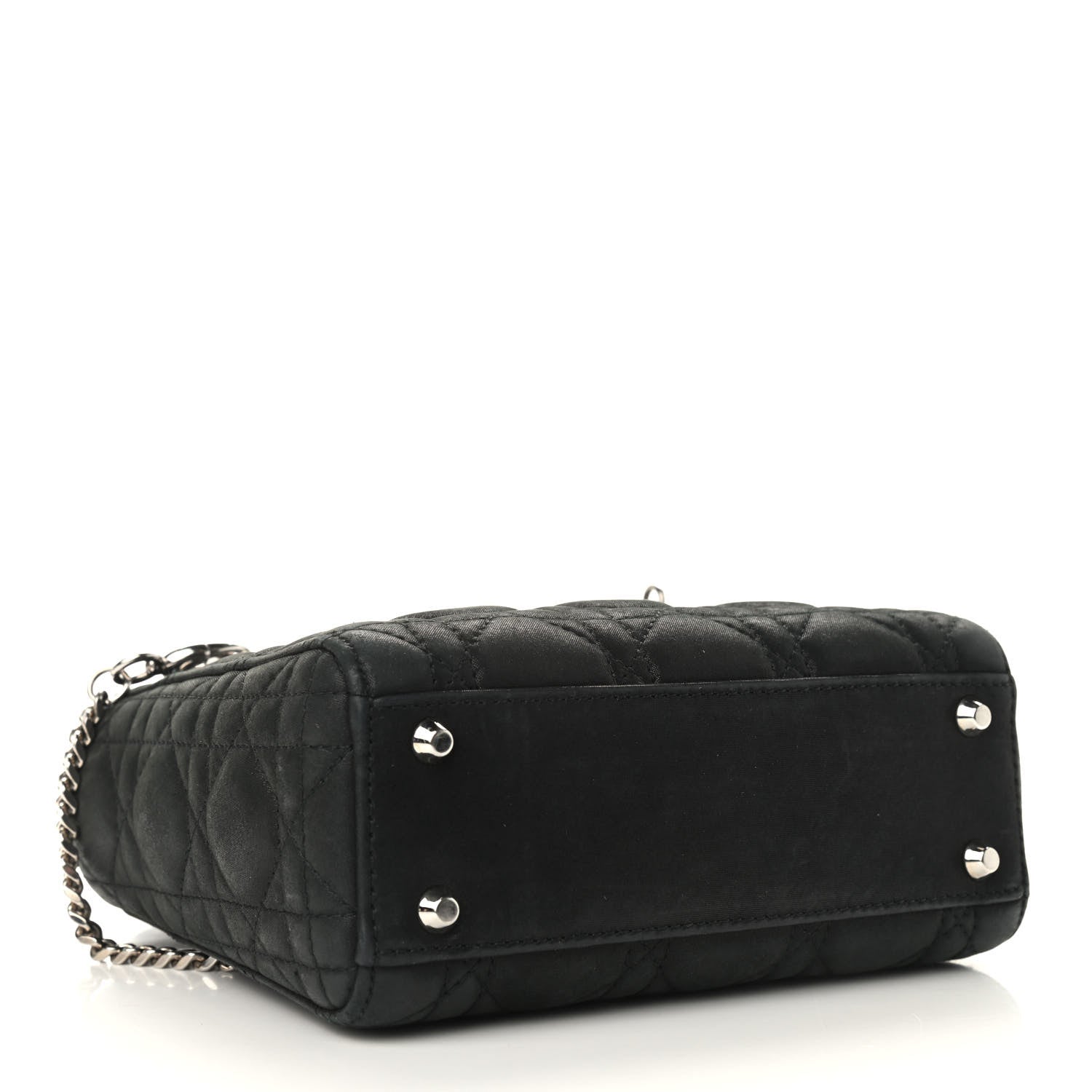 Christian Dior Metallic Calfskin Cannage Mini Lady Dior Black 3 of 8
