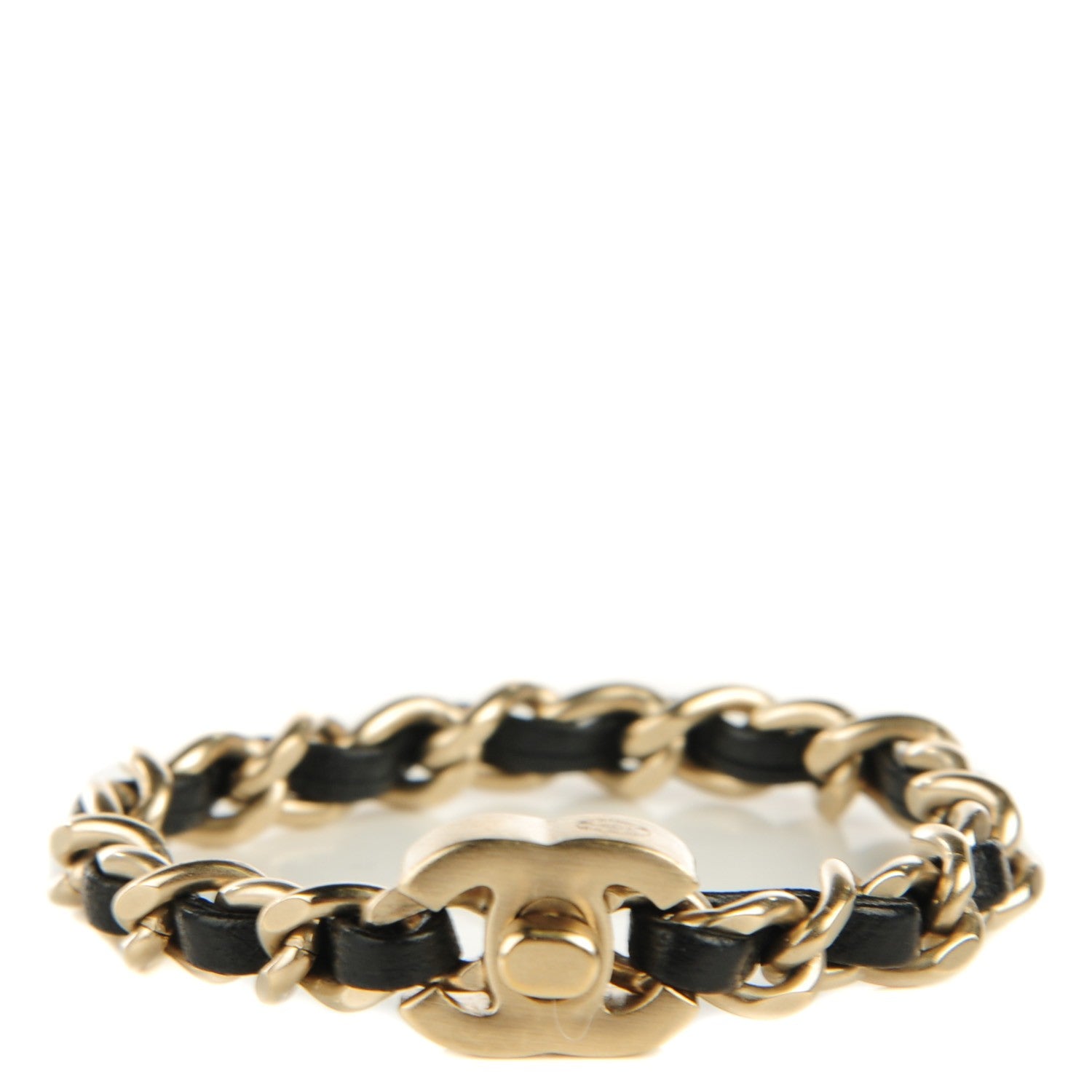 Chanel Lambskin CC Turnlock Chain Bracelet Black Gold 1 of 5