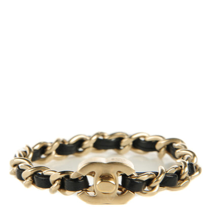 Chanel Lambskin CC Turnlock Chain Bracelet Black Gold 1 of 5