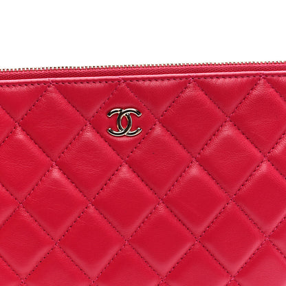 Chanel Lambskin Quilted Medium Cosmetic Case Fuchsia 8 of 8
