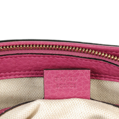 Gucci Pebbled Calfskin Small Soho Top Handle Bag Peonia Flower 7 of 7