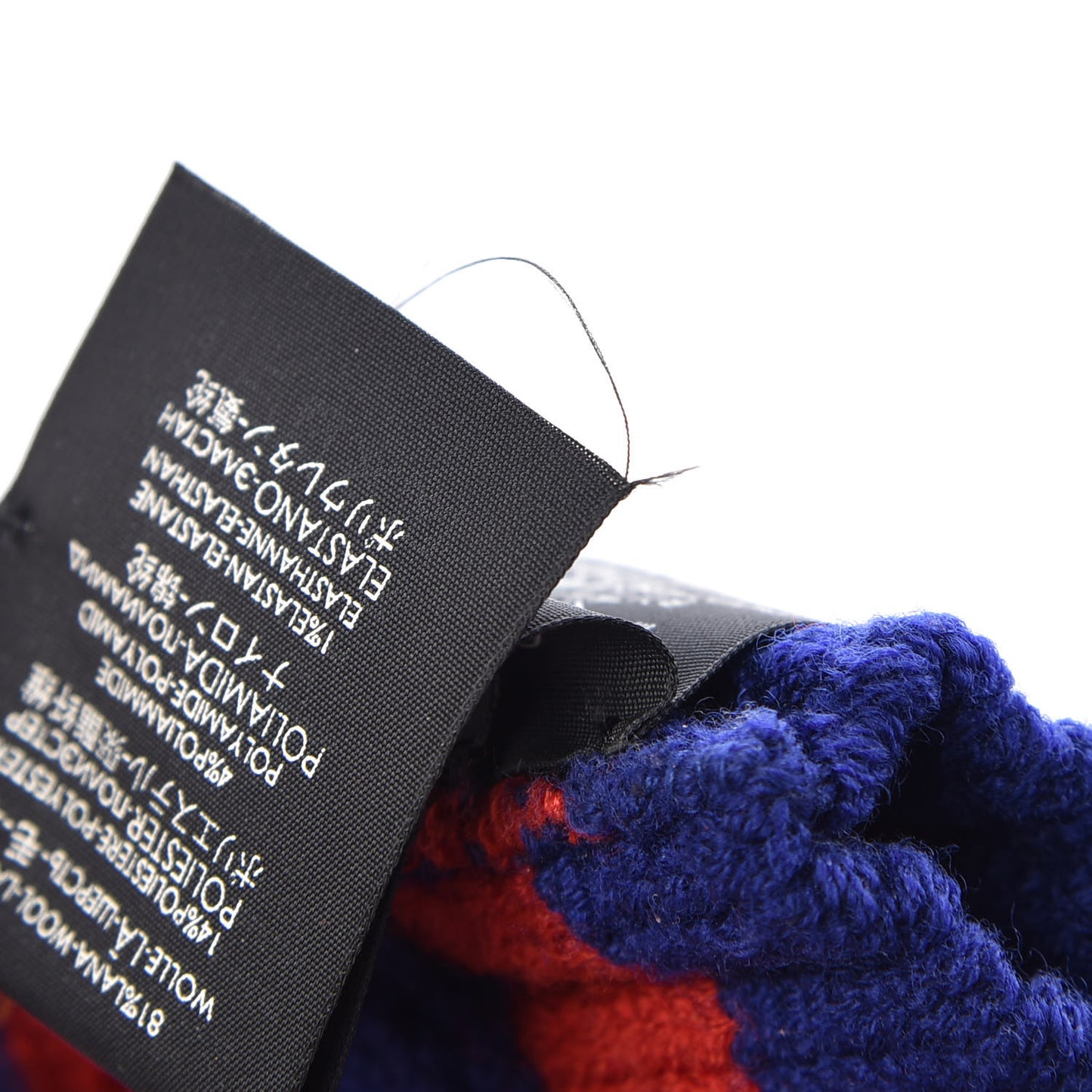 Wool Web Headband L Blue Red