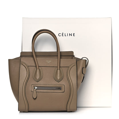 Celine Drummed Calfskin Micro Luggage Dune 14 of 14