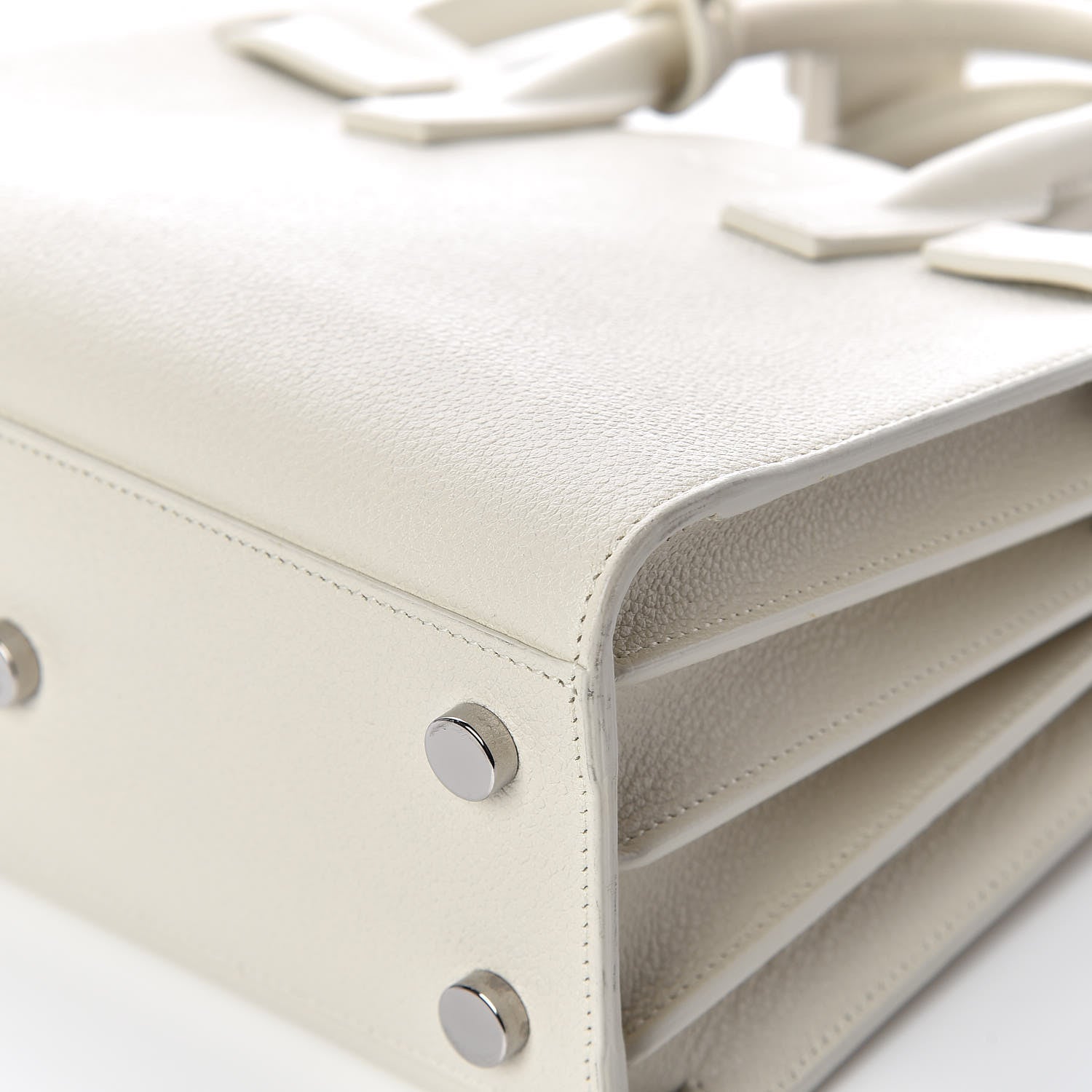 Saint Laurent Grained Calfskin Nano Sac de Jour Dove White 10 of 12
