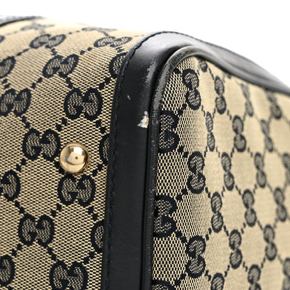 Gucci Monogram Selleria Calfskin Vintage Web Medium Boston Beige Blue 13 of 13