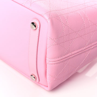 Christian Dior Coated Canvas Cannage Panarea Shopping Tote Pink 9 of 9