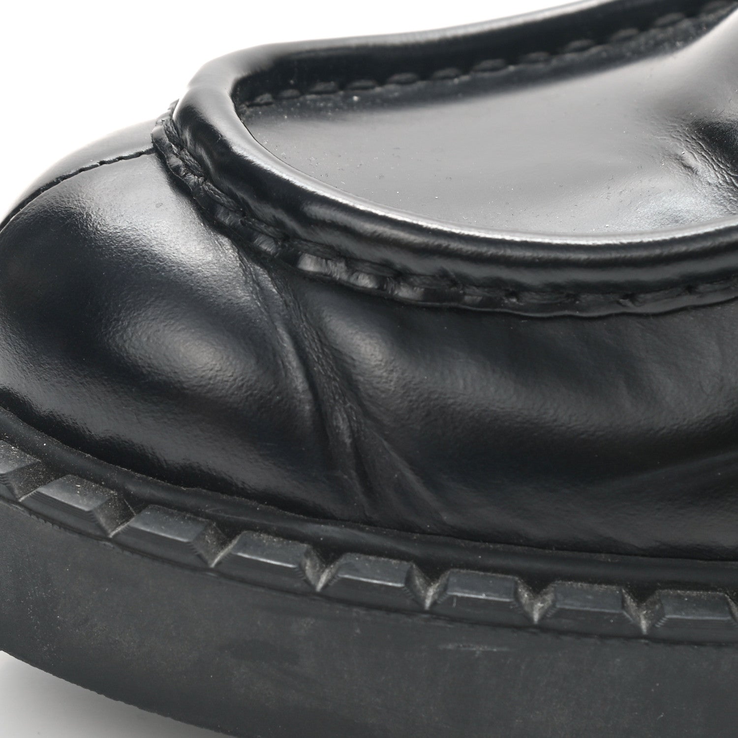 Prada Spazzolato Metal Triangle Logo 50mm Loafers 39.5 Black 10 of 11