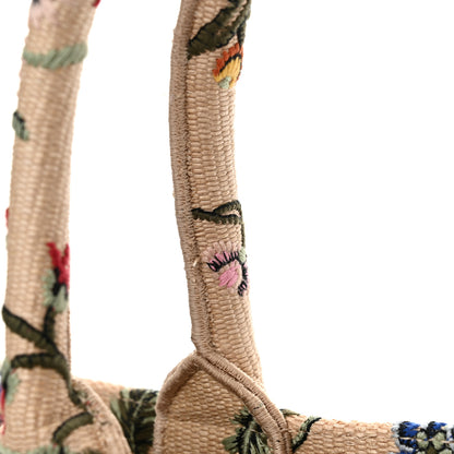 Christian Dior Raffia Embroidered Petites Fleurs Medium Book Tote Natural 11 of 14